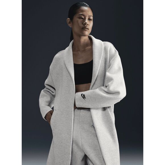 Nike NWT Tech Fleece Oversized Duster Jacket Light Grey Medium - Picture 4 of 7